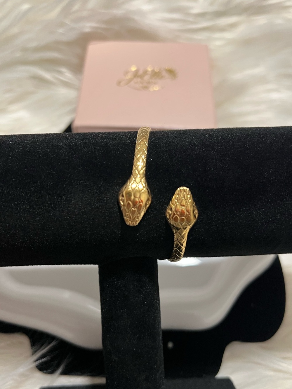 18K Gold Plated Stainless Steel Snake Head Wrap Bracelet - Women Jewelry - NWT